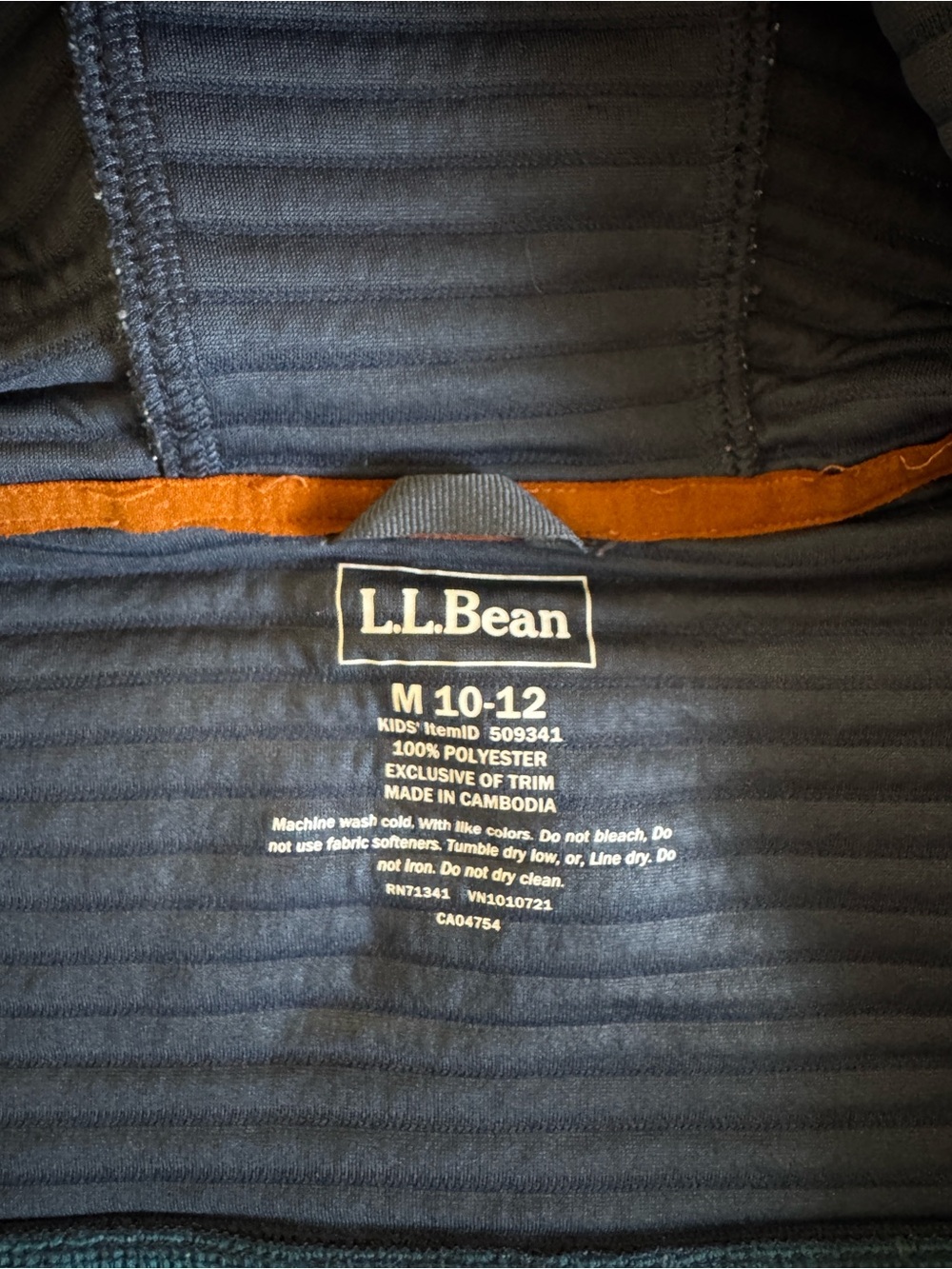 L.L.Bean Kids Med 10-12 Airlight Hoodie Full Zip Colorblock Blue Outdoor Sweater - Picture 3 of 6